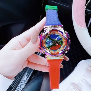 SĂN SALE CUỐI NĂM ĐỒNG HỒ ĐIỆN TỬ CAO CẤP KASIO RAINBOW NIỂNG THÉP  FULLBOX