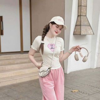 Set đồ xinh viền ren thêu trái tim - Giá chỉ 450k! 🌸