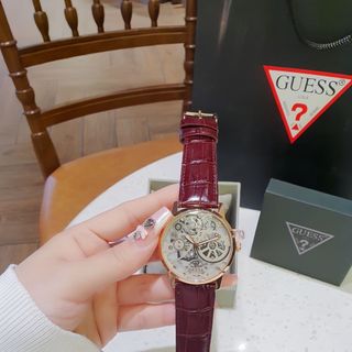 ĐỒNG HỒ NAM CAO CẤP GUECC DÂY DA MẶT TRÒN