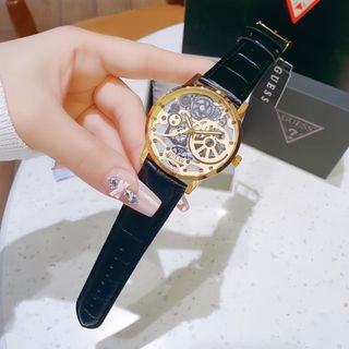 ĐỒNG HỒ NAM CAO CẤP GUECC DÂY DA MẶT TRÒN