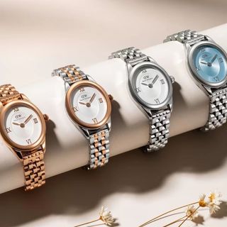 ĐỒNG HỒ NỮ CAO CẤP DANIEL W OPHELIA DÂY THÉP MẶT OVAN FULLBOX TEM