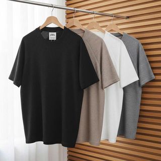 T-Shirt Nam  .  Chất 100% cotton dệt vừa dày mình, đồng chất vải dệt kim tổ ong .