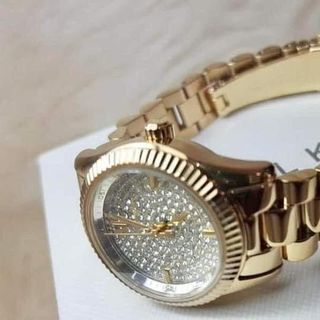 ĐỒNG HỒ NỮ CAO CẤP MICHAEL K GOLD MẶT TRÒN MINI FULL ĐÁ FULLBOX