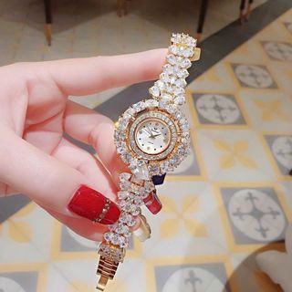 QUÀ VALENTINE ĐỒNG HỒ NỮ CHÍNH HÃNG FUNMEI F2073 DÂY VÀNG KIM CƯƠNG TRẮNG FULLBOX TEM