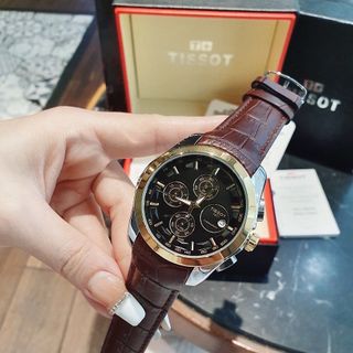 SĂN SALE ĐỒNG HỒ NAM TRUNG CẤP MÁY QUARZT TIXOT DÂY DA NÂU
