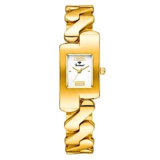 QUÀ VALENTINE ĐỒNG HỒ NỮ CHÍNH HÃNG FUNMEI F2112L DÂY THÉP ZICZAC VÀNG MAT VUÔNG HỘP NƠ TEM