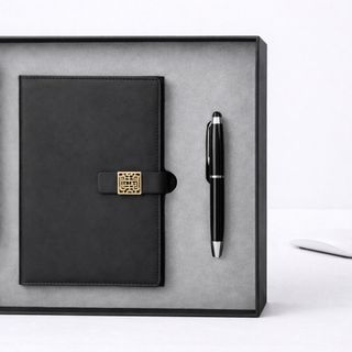 Set quà tặng doanh nghiệp "Black Luxury" (Sổ da, Bút ký, Ô cầm tay)