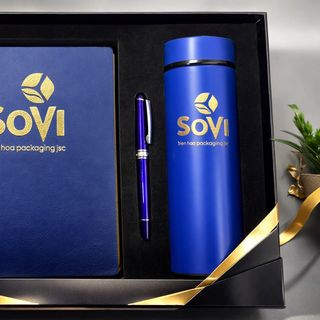 Bộ Giftset: Sổ Da, Bút Ký (Xanh Navy)