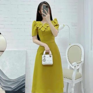 Đầm dự tiệc, công sở thanh lịch, dáng xoè che khuyết điểm, chất liệu cotton lạnh mềm mại N73