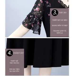 Váy trung niên dự tiệc sang trọng cho mẹ bigsize, thiết kế dáng xòe che khuyết điểm tốt, châst liệu lụa mango - K03