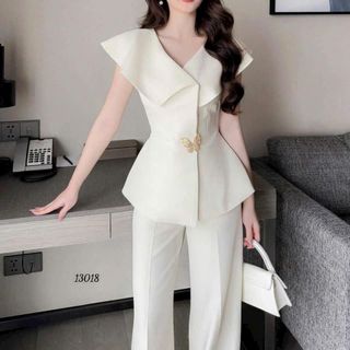Set áo gile + quần đùi tây, chất liệu cotton lạnh mềm mại, dày dặn, set công sở thanh lịch, sang trọng HN53