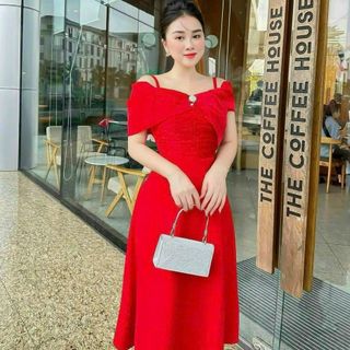 Đầm dự tiệc thiết kế dáng xoè dự tiệc chất liệu Umi co giãn phối voan, mềm mại, sang trong,thanh lịch N19