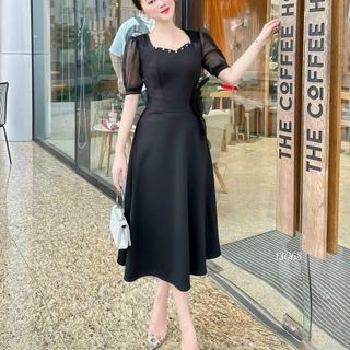 Đầm thiết kế dáng xoè với chất liệu umi co gian cao cấp, mềm mại, sang trong,thanh lịch N26