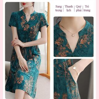 Đầm trung niên dành tặng mẹ, chất liệu lụa mềm mại, thiết kế dáng suông che khuyết điểm đẹp - P11 Nữ Dress