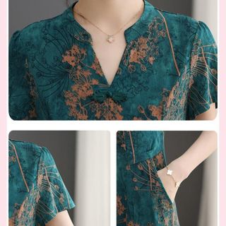 Đầm trung niên dành tặng mẹ, chất liệu lụa mềm mại, thiết kế dáng suông che khuyết điểm đẹp - P11 Nữ Dress