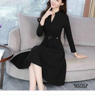 Đầm trung niên dự tiệc sang trọng tặng mẹ, vải umi co giãn, che khuyết điểm tốt - HN07 Nữ Dress