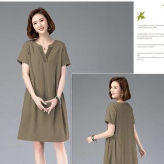 Đầm trung niên sang trong phong cách Hàn Châu bigsize cao cấp cho mẹ dự tiệc dáng suông đẹp - D182 Nữ Dress