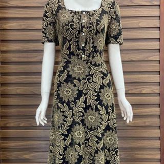 Đầm trung niên dự tiệc sang trọng vải nhũ kim sa tặng mẹ co giãn tốt bigsize 80kg DN18 Nữ Women