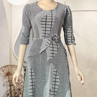 Đầm dạ hội trung niên dự tiệc sang trọng vải nhũ kim sa tặng mẹ co giãn bigsize FREESIZE TỪ 50kg đến 80kg DN21