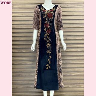 Đầm dạ hội trung niên chất nhũ kim sa co giãn cực tốt cho mẹ dự tiệc sang trọng bigsize DN17