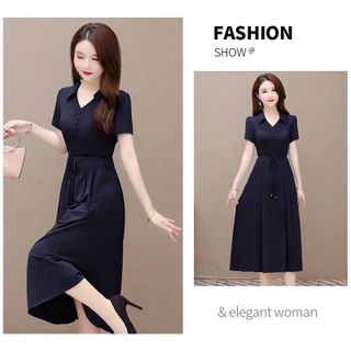 Váy trung niên cho mẹ bigsize cao cấp sang trọng dự tiệc thiết kế dáng suông phong cách Hàn Quốc HN03 ĐỎ