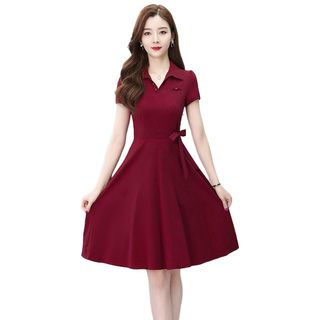 Đầm trung niên cho mẹ bigsize cao cấp dự tiệc sang trọng thiết kế dáng xoè đẹp HN08