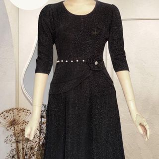 Đầm dạ hội trung niên dự tiệc sang trọng vải nhũ kim sa tặng mẹ co giãn bigsize FREESIZE TỪ 50kg đến 80kg DN21