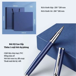 Quà tốt nghiệp sổ tay A5 và bút ký gồm hộp và túi đựng cao cấp