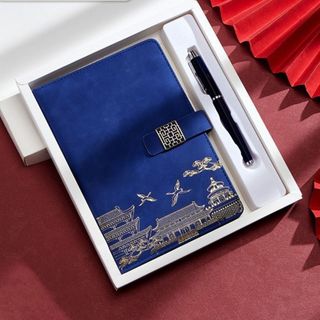 Bộ quà tặng Sổ Tay và Bút ký họa tiết Á Đông sang trọng - Hộp quà có túi đựng