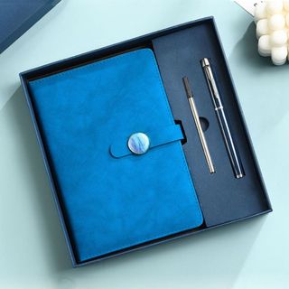 Set quà tặng gồm sổ tay A79 màu loang, bút ký hộp kèm túi đựng