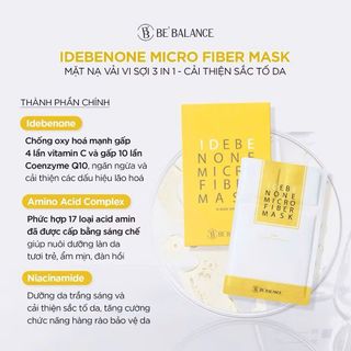 HỘP 10 MIẾNG MẶT NẠ VẢI VI SỢI BE'BALANCE MICRO FIBER MASK 3IN1 (MÀU VÀNG)