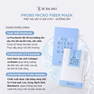 HỘP 10 MIẾNG MẶT NẠ VẢI VI SỢI BE'BALANCE MICRO FIBER MASK 3IN1 (MÀU XANH)