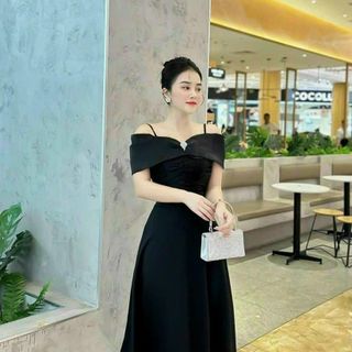 Đầm dự tiệc thiết kế dáng xoè dự tiệc chất liệu Umi co giãn phối voan, mềm mại, sang trong,thanh lịch N19