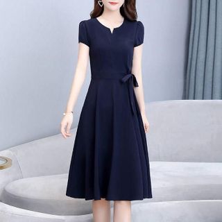 Đầm dự tiệc cho mẹ sang trọng bigsize cao cấp thiết kế dáng xòe đẹp - L03