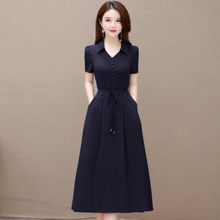 Váy trung niên cho mẹ bigsize cao cấp sang trọng dự tiệc thiết kế dáng suông phong cách Hàn Quốc HN03 ĐỎ