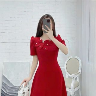 Đầm dự tiệc, công sở thanh lịch, dáng xoè che khuyết điểm, chất liệu cotton lạnh mềm mại N73