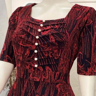 Đầm dạ hội trung niên dự tiệc sang trọng vải kim tuyến nhũ kim sa tặng mẹ co giãn bigsize 80kg DN19 Nữ Dress