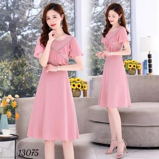 Váy trung niên cho mẹ sang trọng bigsize cao cấp dự tiệc thiết kế dáng xòe HN22 Nữ Dress