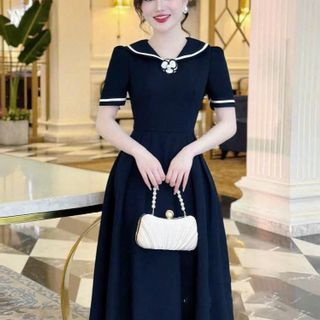 Đầm dự tiệc sang trọng, đầm công sở thanh lịch, dáng xoè che khuyết điểm, cotton lạnh mềm mại N69