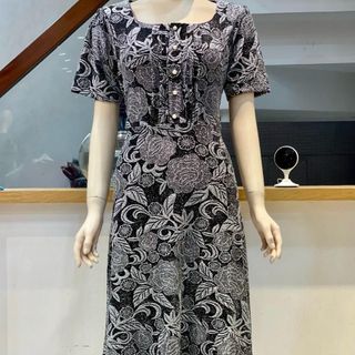 Đầm trung niên dự tiệc sang trọng vải nhũ kim sa tặng mẹ co giãn tốt bigsize 80kg DN18 Nữ Women