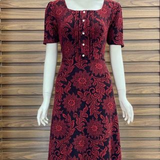 Đầm trung niên dự tiệc sang trọng vải nhũ kim sa tặng mẹ co giãn tốt bigsize 80kg DN18 Nữ Women