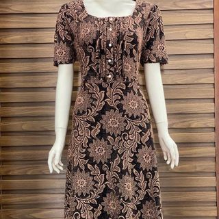 Đầm trung niên dự tiệc sang trọng vải nhũ kim sa tặng mẹ co giãn tốt bigsize 80kg DN18 Nữ Women