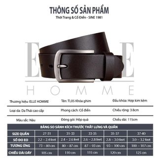 Thắt lưng nam cao cấp hàn quốc da PU bản nhỏ thời trang TL05 Titan