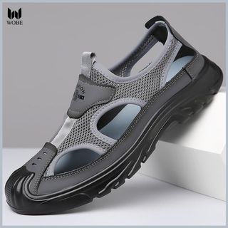 Mùa Hè Thoáng Khí Nam Baotou Dép Lưới Rỗng Lỗ Giày Ngoài Trời Chống Trơn Trượt Nhẹ Thể Thao Giày Đi Biển GN08