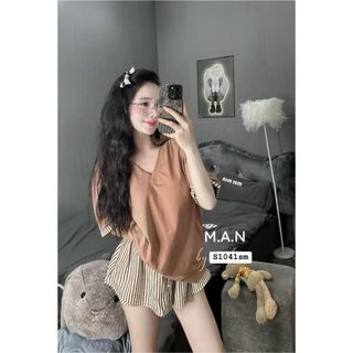 Set bộ đùi, 2 màu sang - đẹp, chất liệu trơn cổ tim, mặc mùa hè thoáng máy - Bigsize 85K - H2