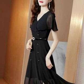 Đầm sang trong dự tiệc phong cách Hàn Quốc cao cấp, bigsize,dáng chữ A -A04