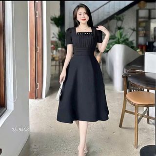 Đầm dự tiệc thiết kế dáng xoè dự tiệc chất liệu cotton lạnh, dáng xoè mềm mại, sang trong,thanh lịch HN85