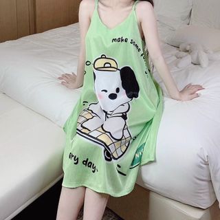 ĐẦM NGỦ NỮ HAI DÂY, chất liệu lụa xước cao cấp, mềm mại, dày dặn, FREESIZE TỚI 63KG - DAY