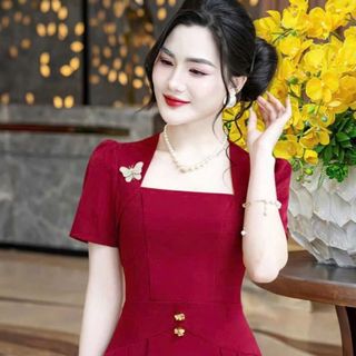 Đầm dự tiệc sang trọng, đầm công sở thanh lịch, dáng xoè che khuyết điểm, cotton lạnh mềm mại N72