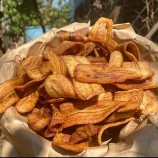 Chuối sấy Gia Lai 500gr không đường ngon, giòn rụm Snack Ăn Vặt